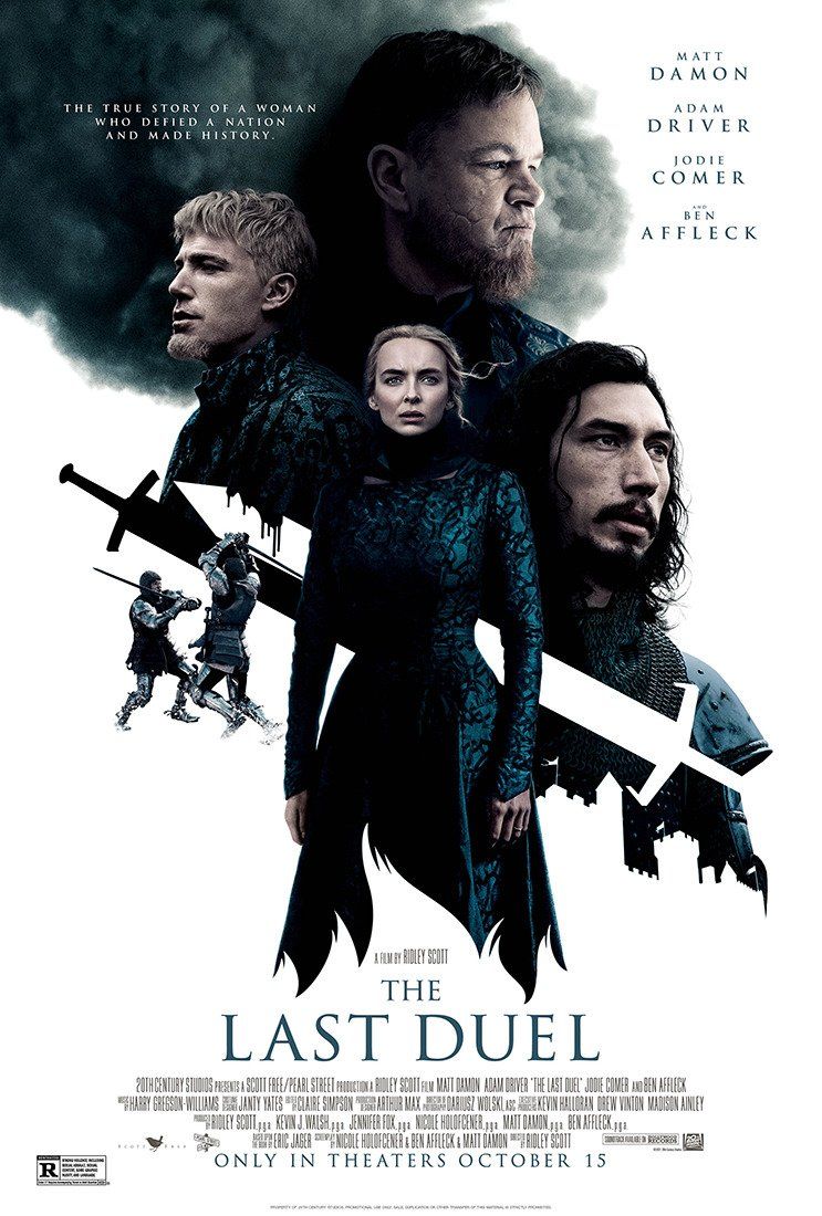 #6. The Last Duel - The latest release on this list, only out a couple of weeks ago but an absolutely excellent medieval punch-up set in 1400’s France. This tells a true story of trial by armed combat in a duel between Jean des Carrouges (Matt Damon) and his one time friend Jacques Le Gris (Adam Driver). Of course, it’s all about love, in the shape of Marguerite, brilliantly played by Jodie Comer. With Ridley Scott on director duties, it had some epic battle scenes and a final duel that took my breath away.